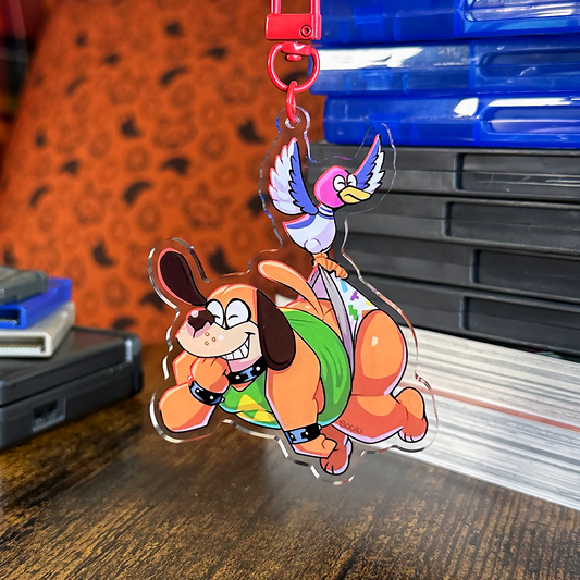duck and dog keychain