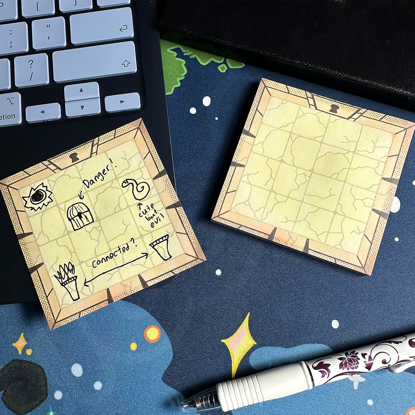 dungeon map sticky notes
