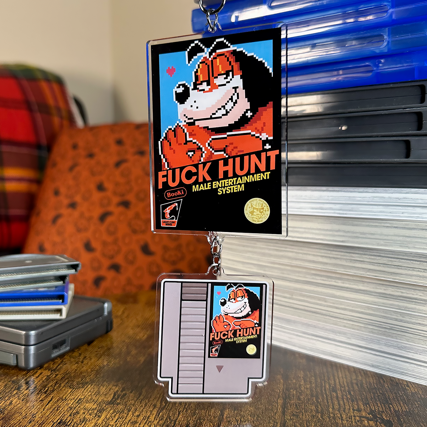 fuck hunt charm keychain