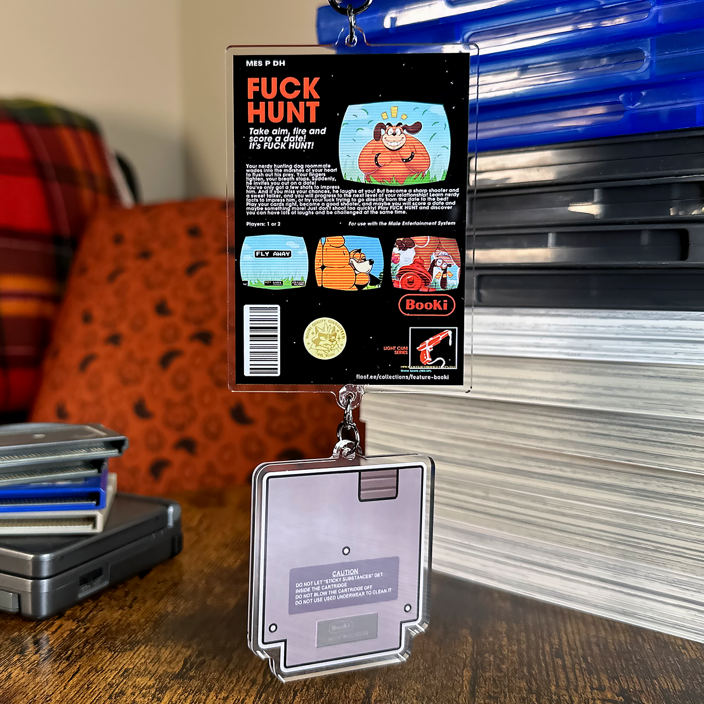 fuck hunt charm keychain