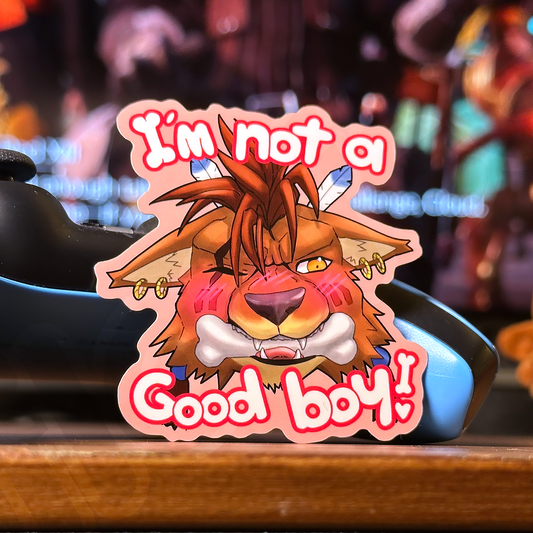 not a good boy sticker