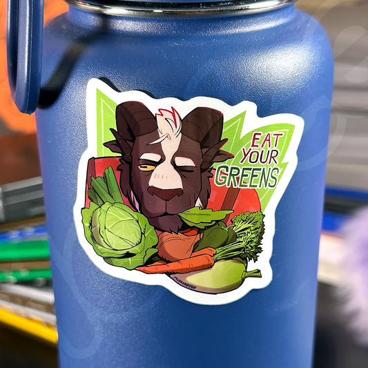 eat your greens advice sticker