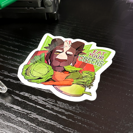 eat your greens advice sticker