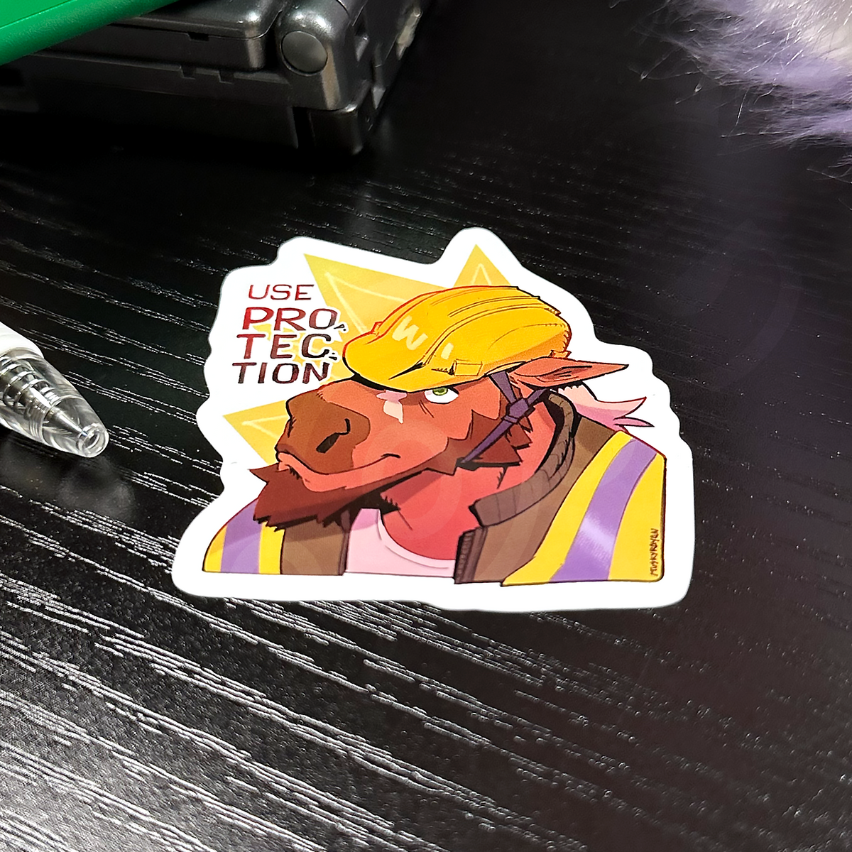 use protection advice sticker