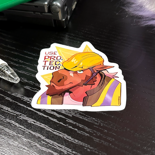 use protection advice sticker