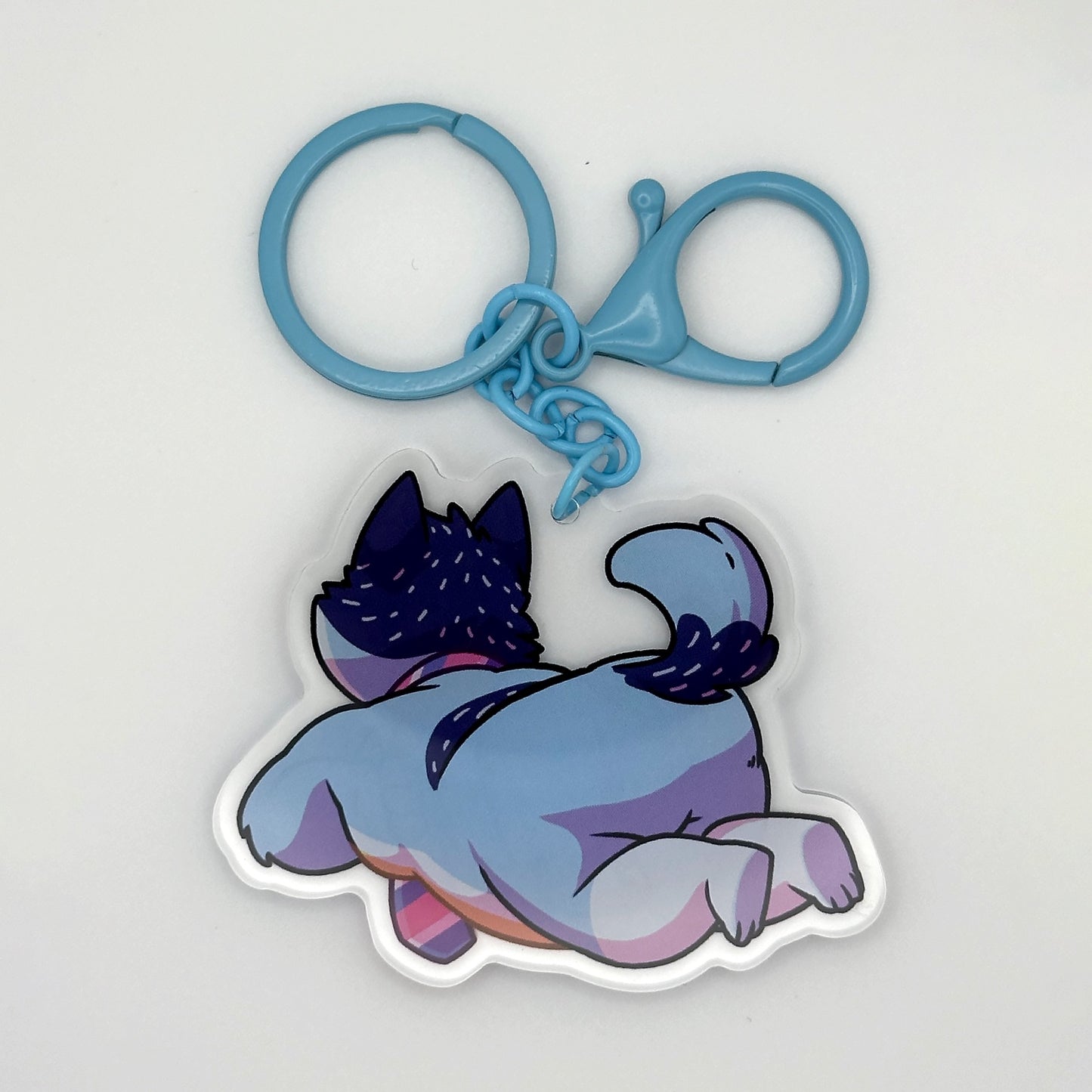 blue dog dad keychain