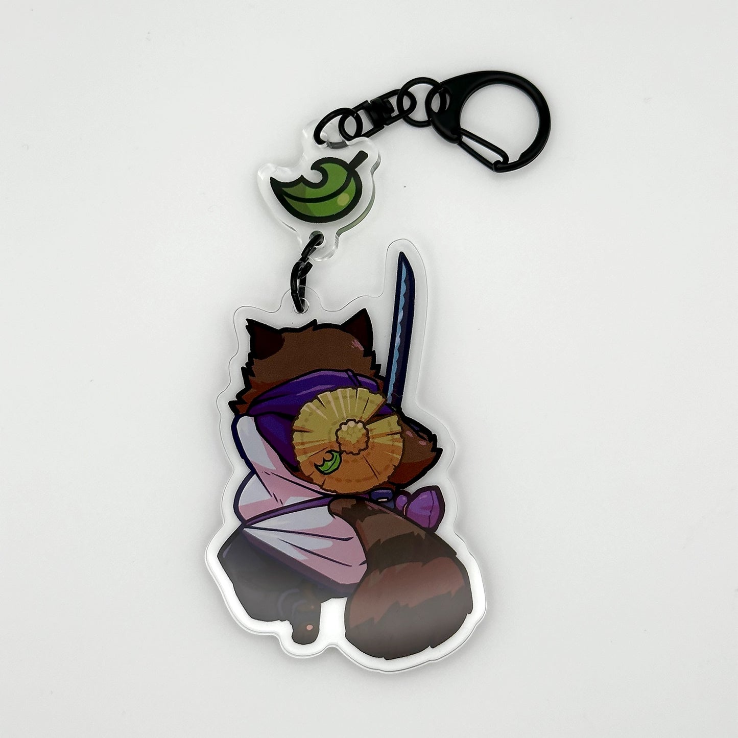 battle tanuki charm keychain